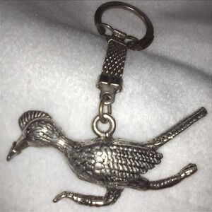 Vintage Estes Park Roadrunner Bird Keychain Metal